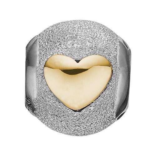 Image of Christina Collect Sterling sølv Be Mine Forever Glitrende kugle med stort forgyldt hjerte på, model 623-S86
